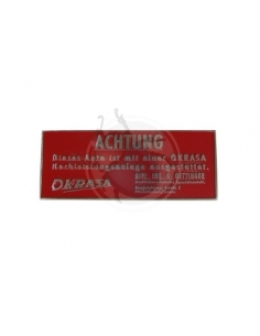 PLACA ACHTUNG - OKRASA